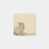 Sepia Antiek Bunny Rabbit Post-It Notes (Voorkant)
