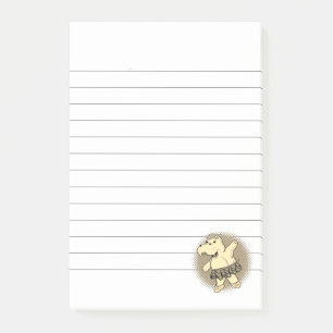 Sepia Ballerina Hippo met Tutu Lined Post-it® Notes