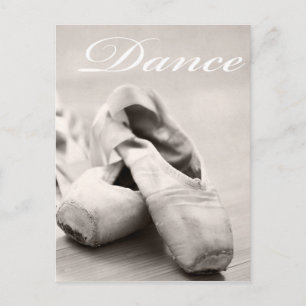 Sepia Ballet Slipper Pointe Shoes Dance Sjabloon Briefkaart