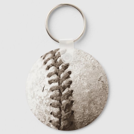 Sepia Baseball Sleutelhanger (Voorkant)