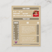 Sepia Baseball Trading Kaart - Aangepaste statat Contactkaartje (Achterkant)