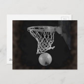 Sepia Basketball Briefkaart (Voorkant / Achterkant)