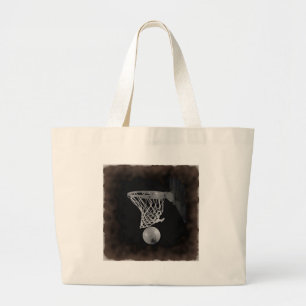 Sepia Basketball Grote Tote Bag