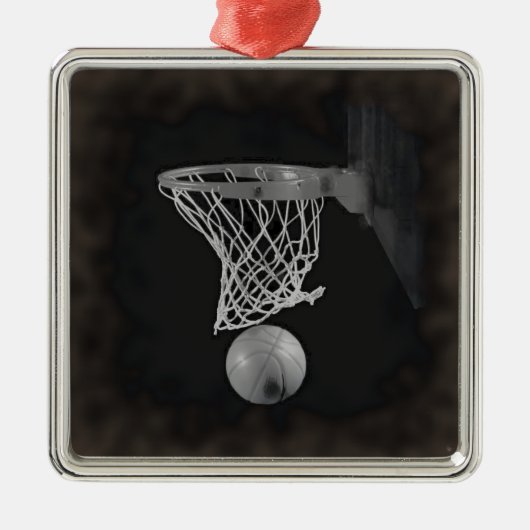 Sepia Basketball Metalen Ornament (Voorkant)