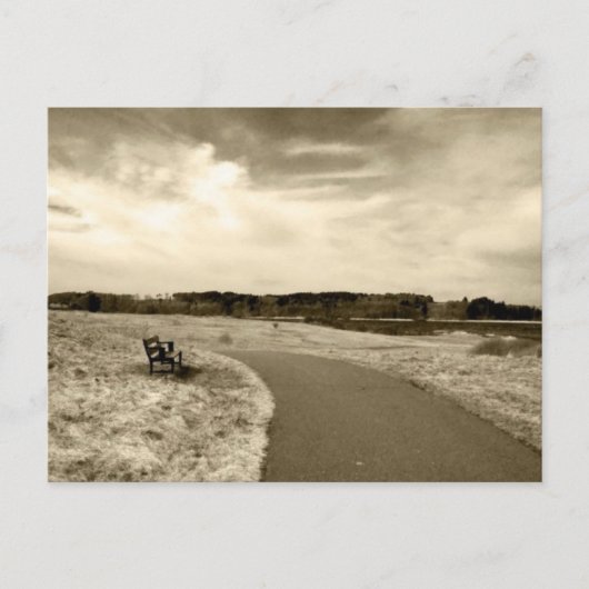 Sepia Bench Briefkaart (Voorkant)