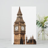 Sepia Big Ben-toren Briefpapier (Staand voorkant)