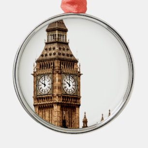 Sepia Big Ben Tower Metalen Ornament