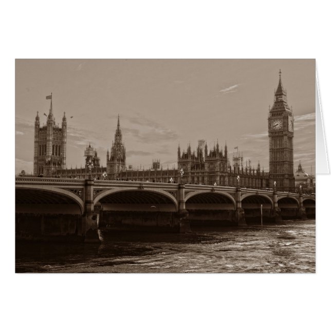 Sepia Big Ben Tower Palace de Westminster (Devant horizontal)