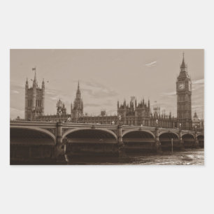 Sepia Big Ben Tower Palace van Westminster Rechthoekige Sticker
