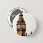 Sepia Big Ben Tower Ronde Button 5,7 Cm (Voorkant /achterkant)