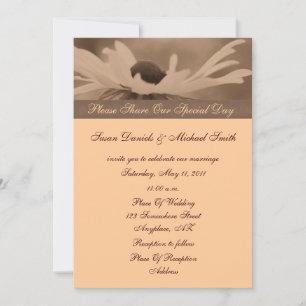 Sepia Black Eyed Susan Floral Faire-part de mariag