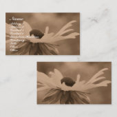 Sepia Black Eyed Susan Flower Carte de visite (Devant / Derrière)