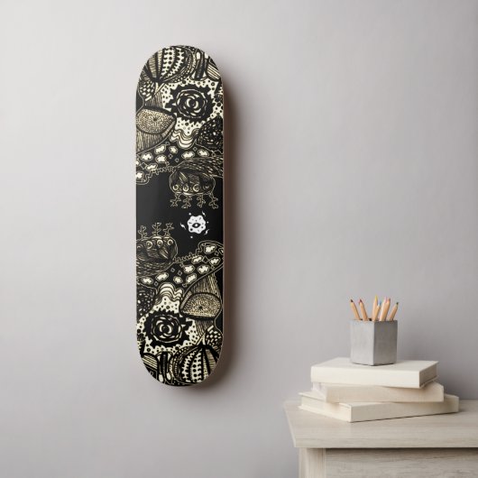 Sepia Black Skateboard (Muurkunst)