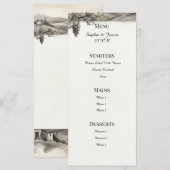 Sepia botanisch kader trouwmenu menu (Voorkant / Achterkant)