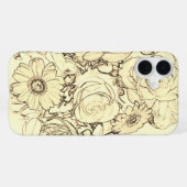 Sepia Bouquet Rozen Daises iPhone Hoesje (Achterkant horizontaal)