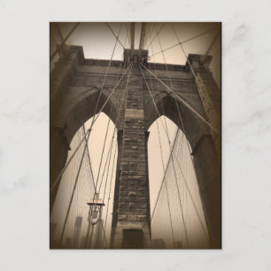 Sepia Brooklyn Bridge Briefkaart