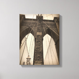 Sepia Brooklyn Bridge Canvas Afdruk