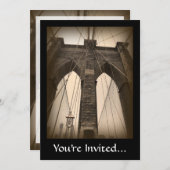  Sepia Brooklyn Bridge Kaart (Voorkant / Achterkant)