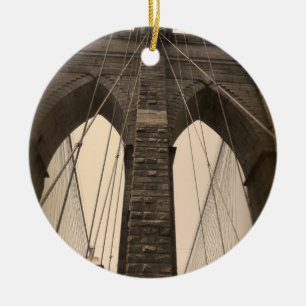  Sepia Brooklyn Bridge Keramisch Ornament