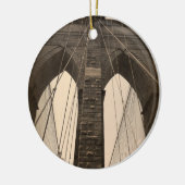 Sepia Brooklyn Bridge Keramisch Ornament (Links)