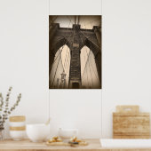  Sepia Brooklyn Bridge Poster (Keuken)