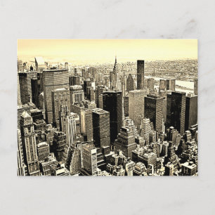Sepia Brown New York City Old Style Briefkaart