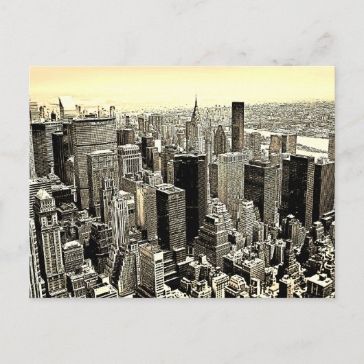 Sepia Brown New York City Old Style Briefkaart (Voorkant)