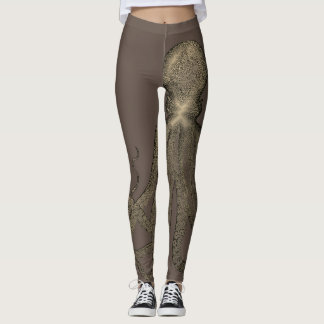 Sepia Brown  Octopus Leggings