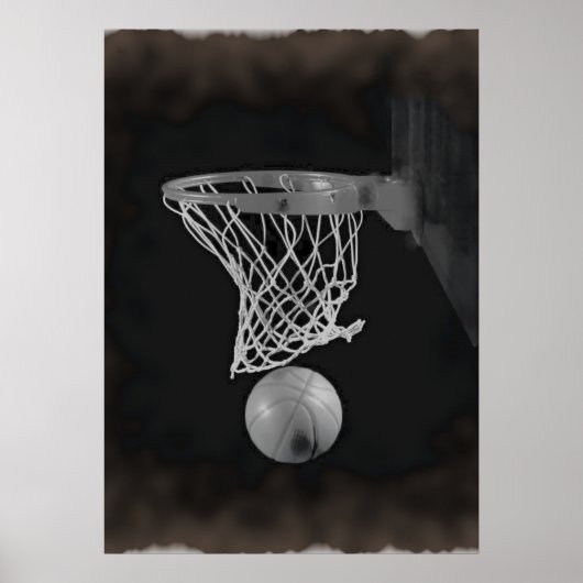 Sepia Brownish Tones Basketball Poster (Devant)