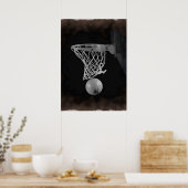 Sepia Brownish Tones Basketball Poster (Cuisine)