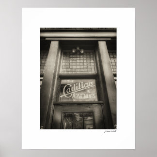 Sepia Cadillac Apartments Posterprint Poster