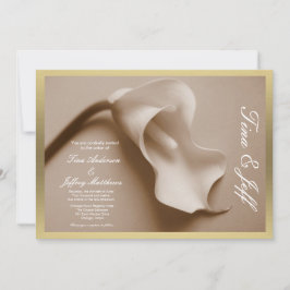sepia calla lily bruiloft nodiggilt edge kaart