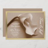 sepia calla lily bruiloft nodiggilt edge kaart (Voorkant / Achterkant)