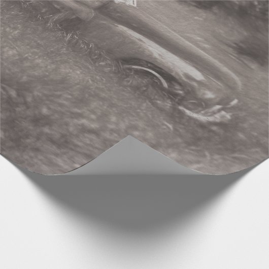 Sepia Car Antiek Oude Rustige Kunstontbinding Cadeaupapier (Hoek)