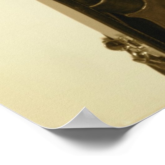 Sepia Cello poster print (Hoek)