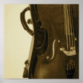 Sepia Cello poster print (Voorkant)