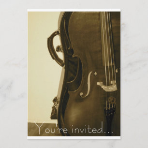 Sepia Cello-uitnodiging Kaart