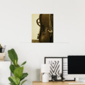 Sepia Cello, verticale afdruk Poster (Thuiskantoor)