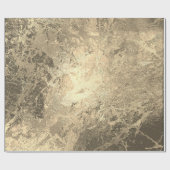 Sepia Champaigne Gold Marble Shiny Metallic Stroke Cadeaupapier (Vlak)
