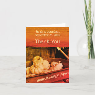 Sepia Citrouilles Wagon Automne Mariage Carte de r