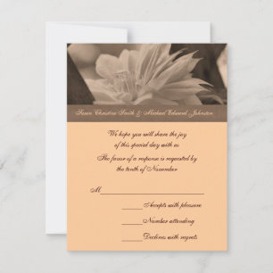 Sepia Clematis Weddenschap RSVP-kaart RSVP Kaartje