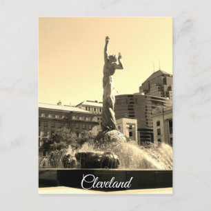 Sepia Cleveland Fountain Briefkaart