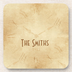 Sepia Clock Face Steampunk Bier Onderzetter