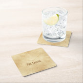 Sepia Clock Face Steampunk Vierkante Kartonnen Onderzetter (Insitu)