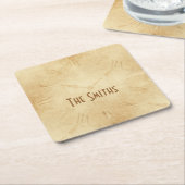 Sepia Clock Face Steampunk Vierkante Kartonnen Onderzetter (Schuin)