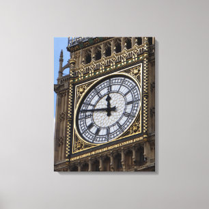 Sepia Close-up Big Ben London Reizen Canvas Afdruk