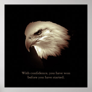 Sepia Color Confidentit Qote Eagle Eyes Poster