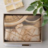 Sepia Compass Map ontkoppeling van ontkoppeling Tissuepapier (Geschenk)