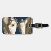 Sepia Conch Seashells Bagagelabel (Voorkant horizontaal)