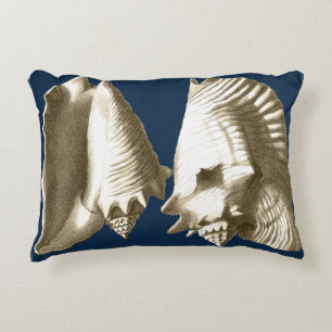 Sepia Conch Seashells Decoratief Kussen